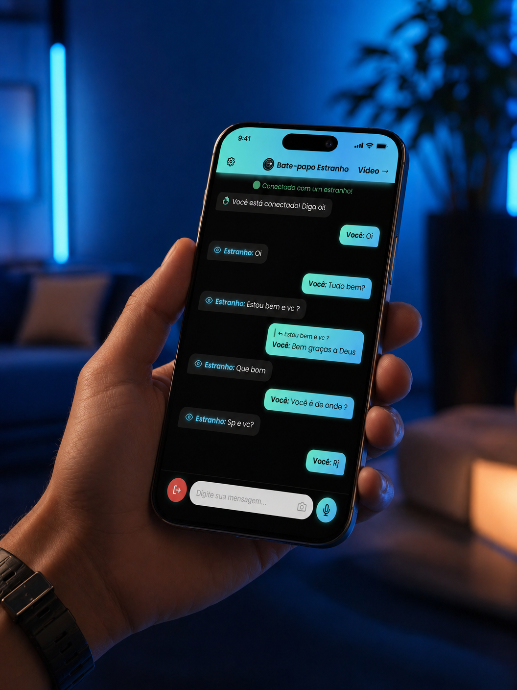 Bate-papo Estranho no celular